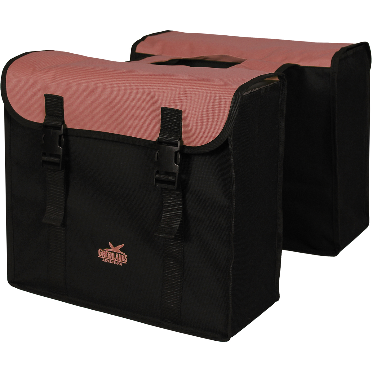 Greenlands colourful serie dubbele fietstas 37x33x14 cm 34 l. zwart/rood afbeelding