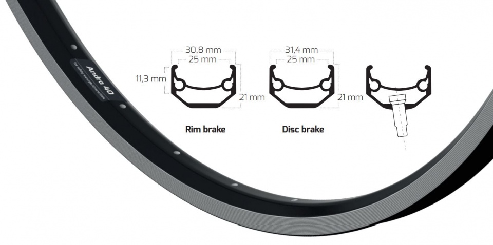 Ryde velg andra 40 28 inch (622) zwart met remrand 32 gaats 14g