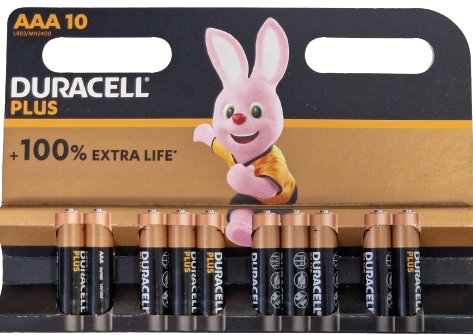 Duracell plus alkaline mini penlite lr03/aaa pack 10 stuks