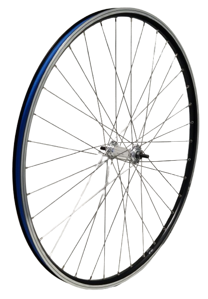 Kgz Kgz voorwiel 28 inch (622) velg zwart/zilver vaste as