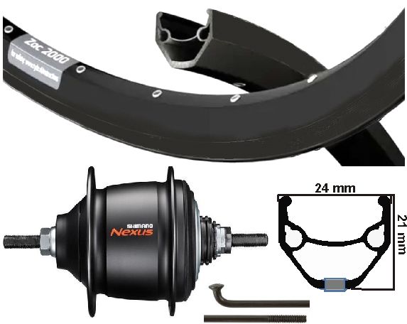 Kgs achterwiel 28inch (622) velg en spaak zwart nexus 8 rb zwart afbeelding