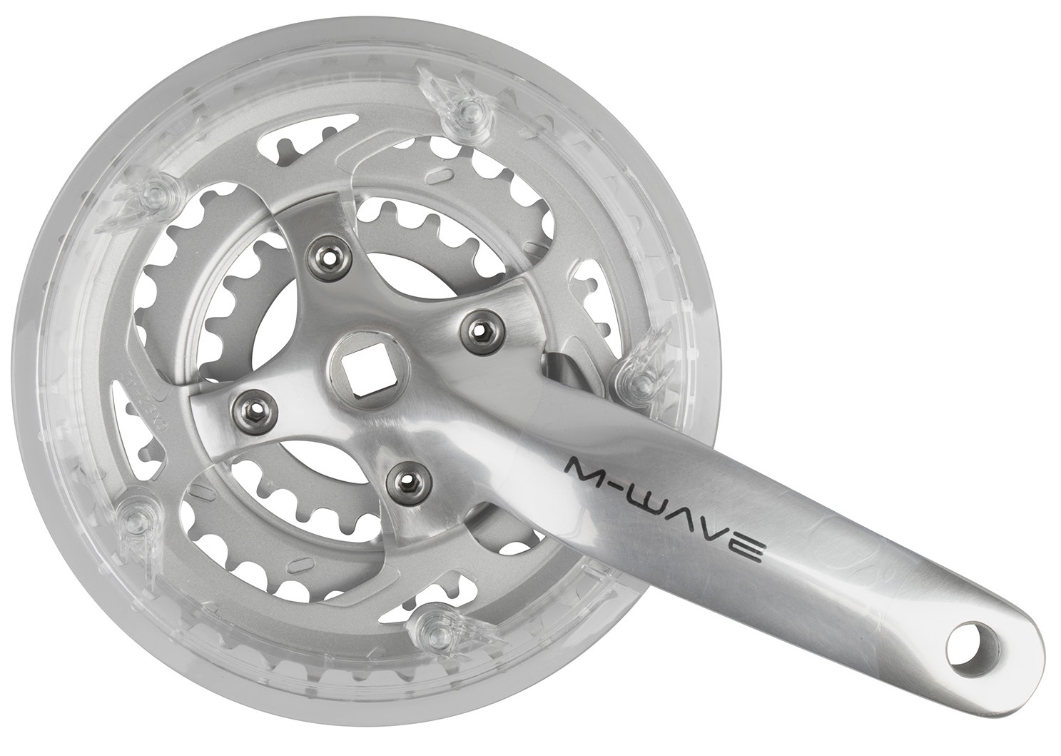 M-Wave crankset 22/32/42t 170mm 7-8 speed met kettingrand zilver afbeelding