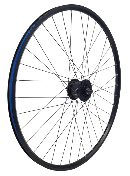 Kgs Kgz voorwiel 28 inch (622) naafdyn+r.brake 6v2,4 w vast velg en spaken zwart