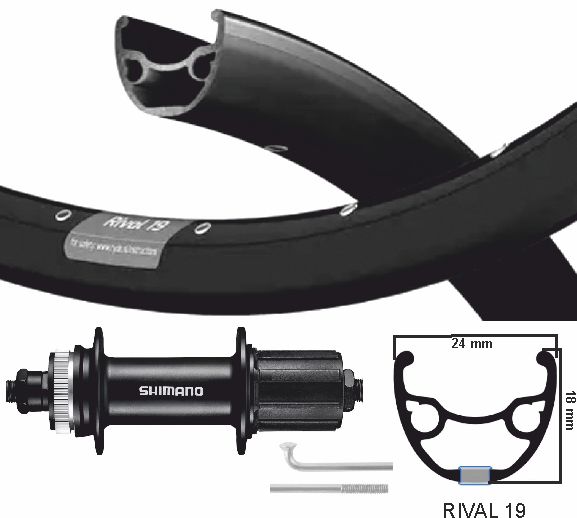 Kgs achterwiel 28 / 29 inch 622 zwarte velg / rvs spaak cass centerl 8 / 9 / 10 speed