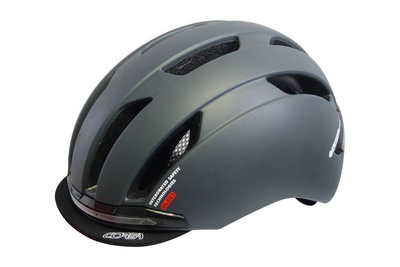 Qtcycletech Qt cycle tech helm led inmold urban flux mat d/grijs 52-58 cm 2810388 afbeelding