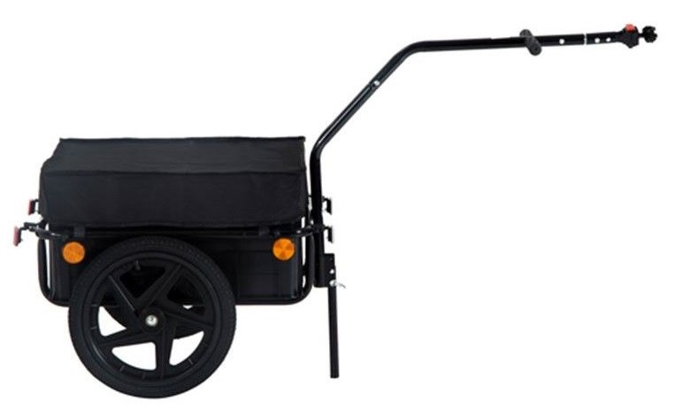 Sr fietskar 16 inch zwart staal met kunststof bak 60x45x30 cm afbeelding