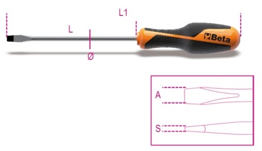 Beta 1260 sleuvenschroevendraaier 1,2x6,5x150 afbeelding