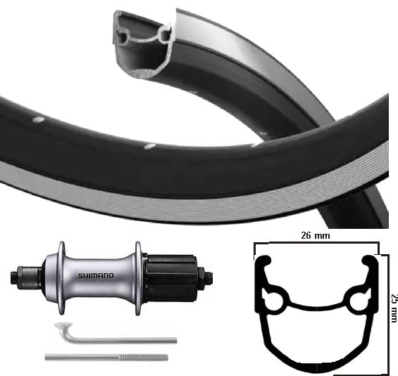 Kgs achterwiel 28 inch (622) stratos zw/zilver 8-10 speed uitval