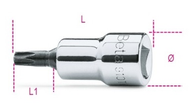 Beta 910tx schroevendraaierdopsleutel t25 torx 3/8 afbeelding