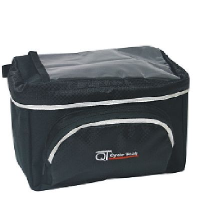 Qtcycletech Cycletech stuurtas met riempjes 6,5 liter zwart