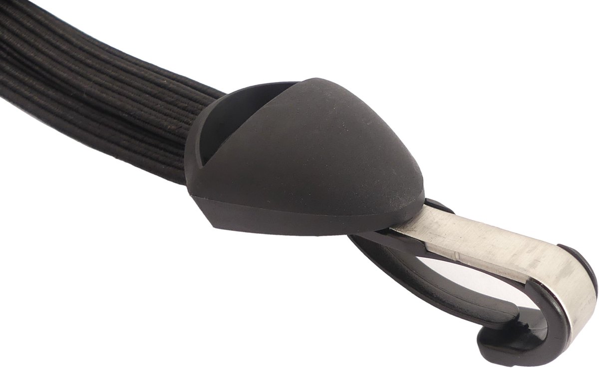 Bibia snelbinder 28 inch met rvs haak / kort 55cm zwart afbeelding