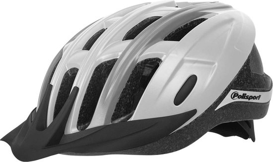 Pol Isport ride in fietshelm l 58-62cm wit/grijs