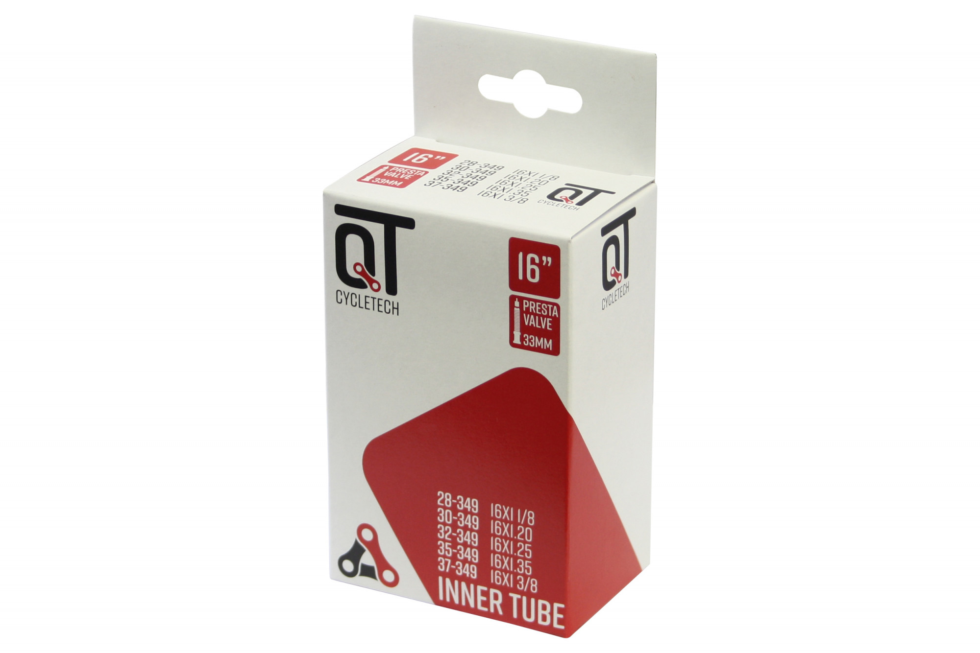 Qtcycletech qt binnenband sv4 16x13/8 28/37-349 sv 33 mm 2217342 afbeelding
