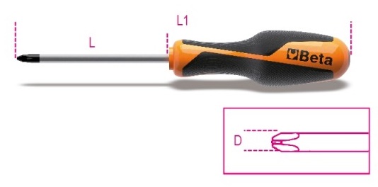 Beta 1262 kruiskopschroevendraaier 2x6,0x100 afbeelding