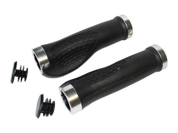Qtcycletech Qt cycle tech stel handvatten met vleugel+schroef 130mm zwart op kaart afbeelding