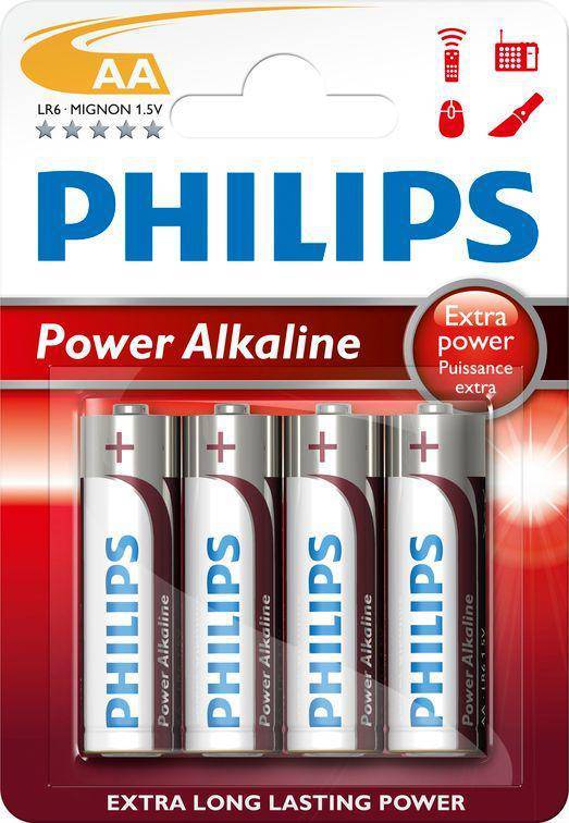 Philips power alkaline aa/lr6 penlite op kaart