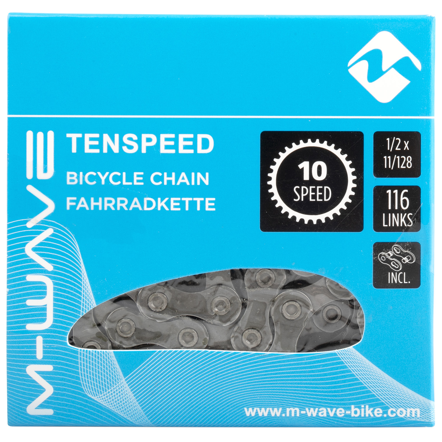 M-Wave ketting kmc 10 speed 1/2x11/128 116 schakels blister