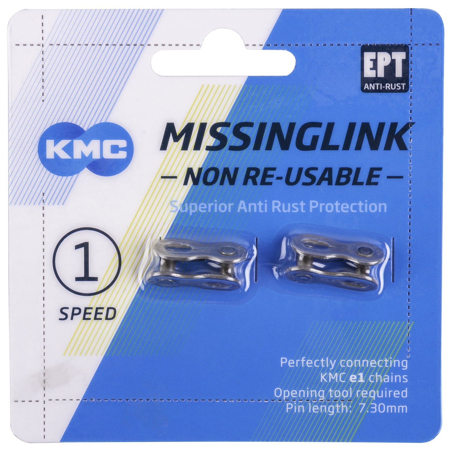 KMC missinglink e1/e8 ept, 3/32, 2 stuks, zilverkleurig