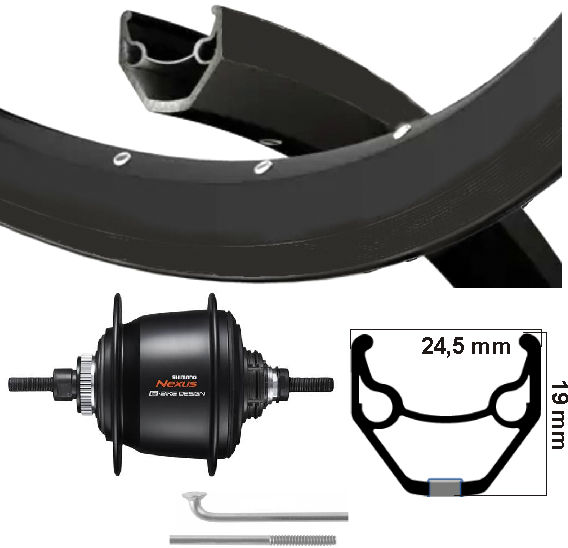 Kgs achterwiel 28 inch (622) ryde velg zwart nexus 8 centerlock zwart afbeelding